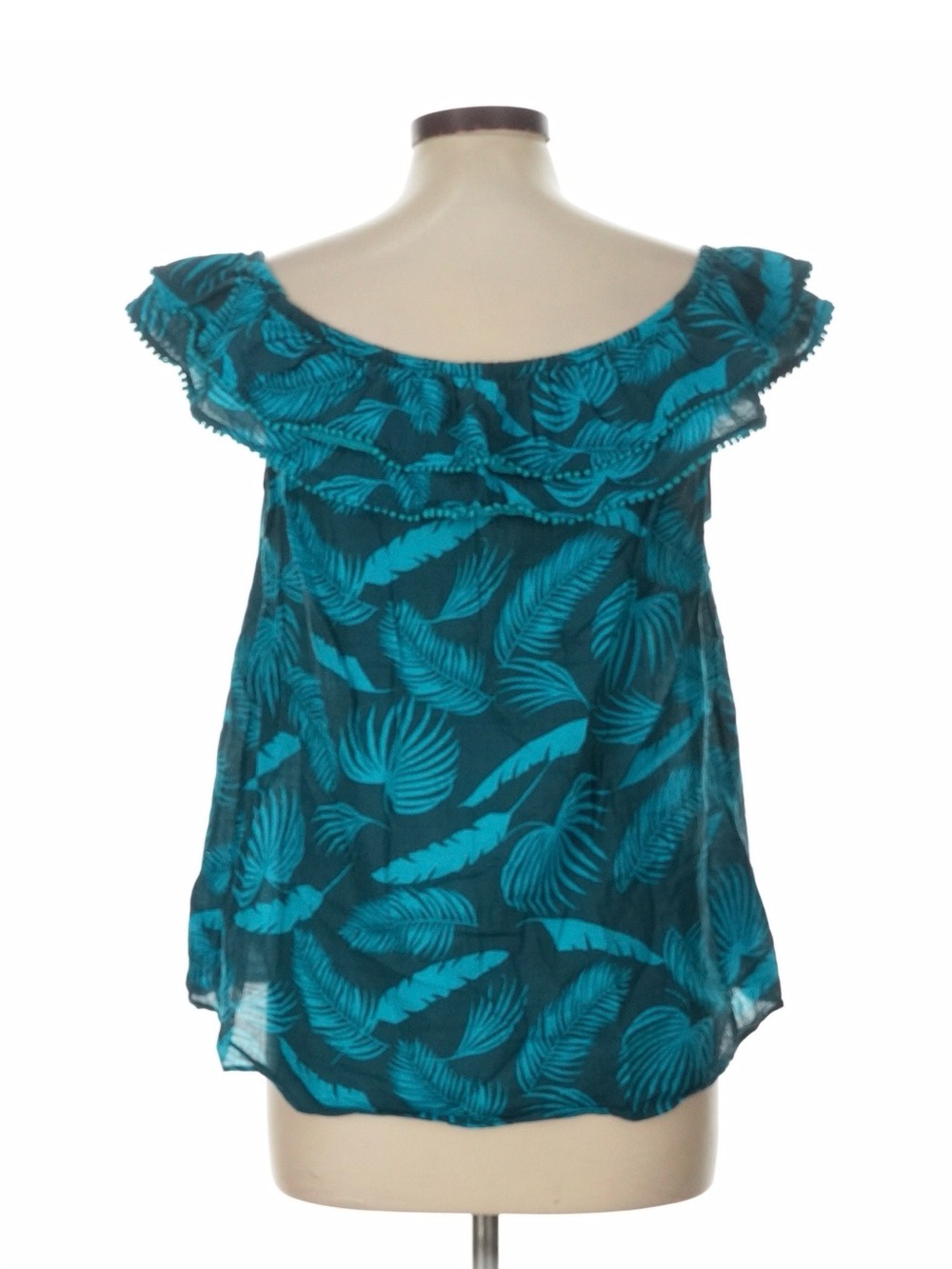 Boden Teal & Dark Teal Ruffled Off-Shoulder Camisole